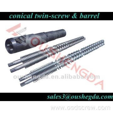 65/132 conical screw barrel for pp pe pipe extruder